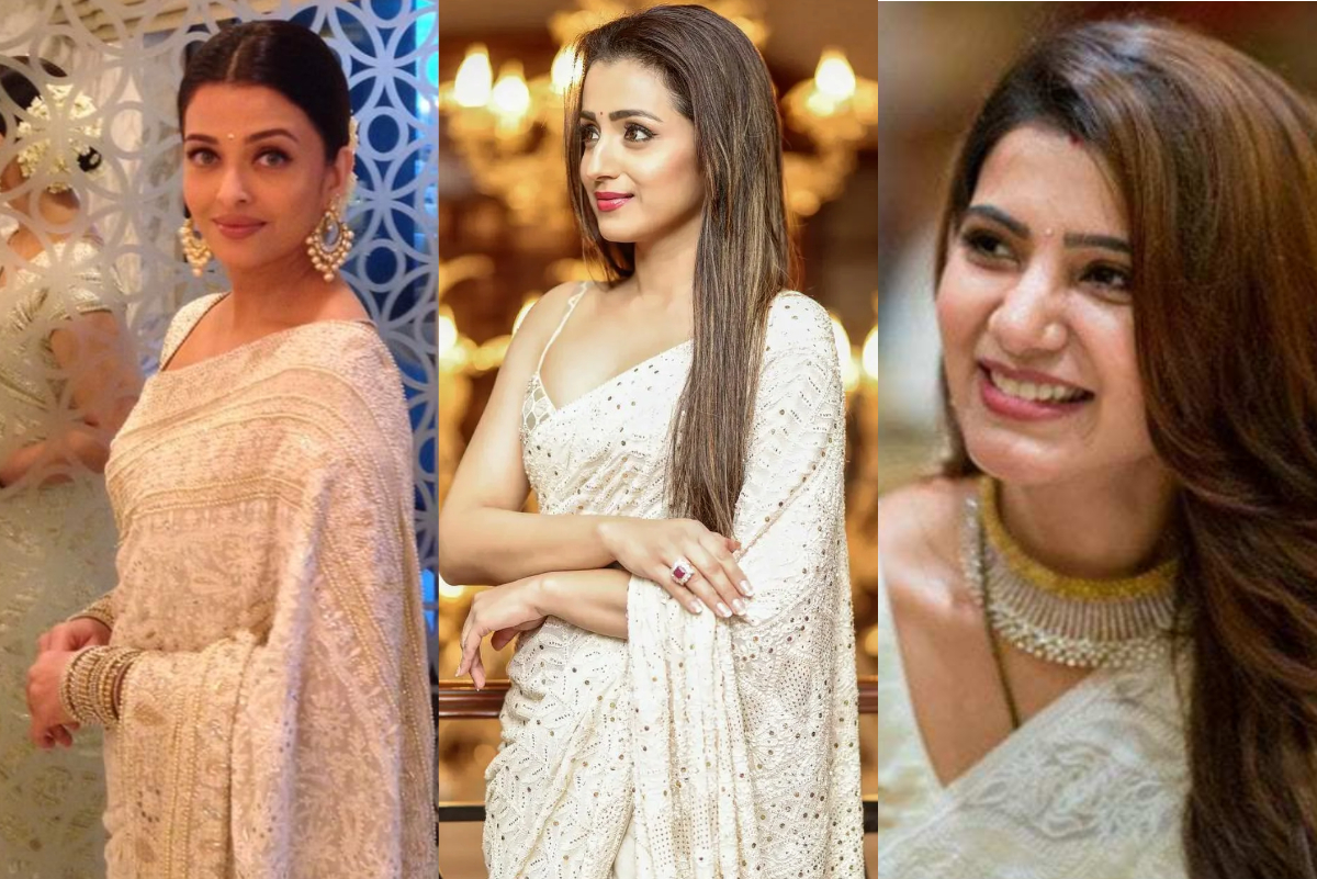 7 CELEBRITY APPROVED WHITE SAREES TO THE WEDDING SEASON