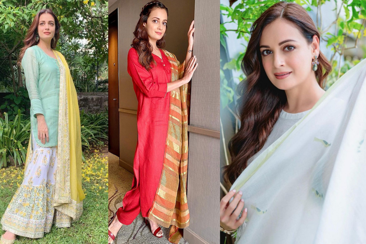 5 Dia Mirza's Cotton Suits Are A Perfect Addition To Your Closet 