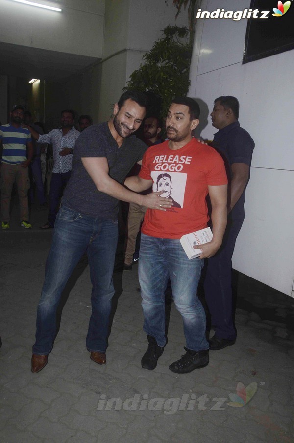 Aamir Khan, Saif Ali Khan Spotted at Mehboob Studio