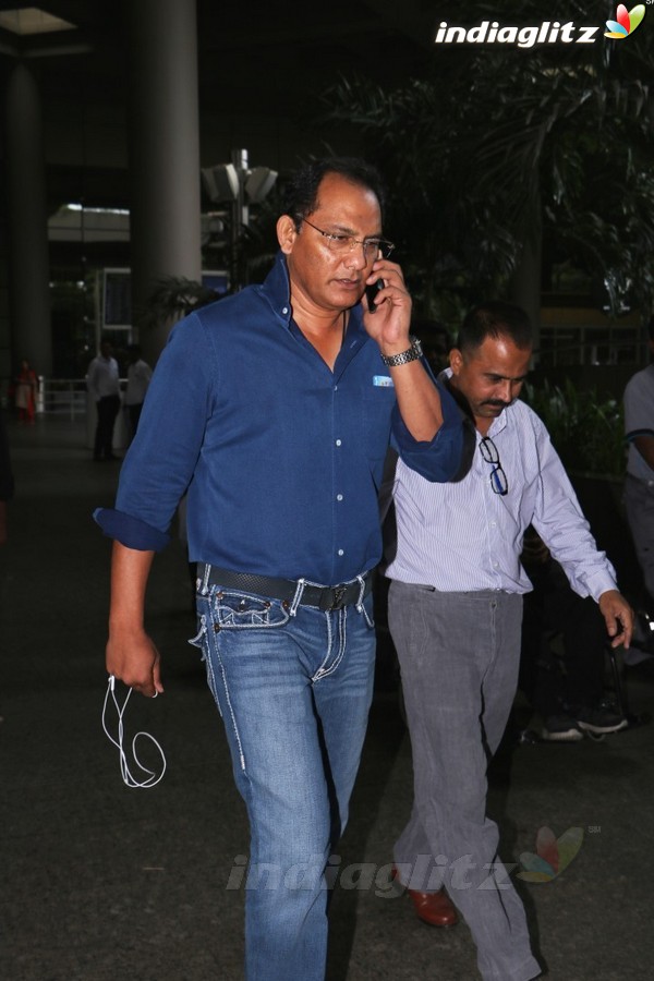 Cricketer Mohammad Azharuddin Spotted at International Airport