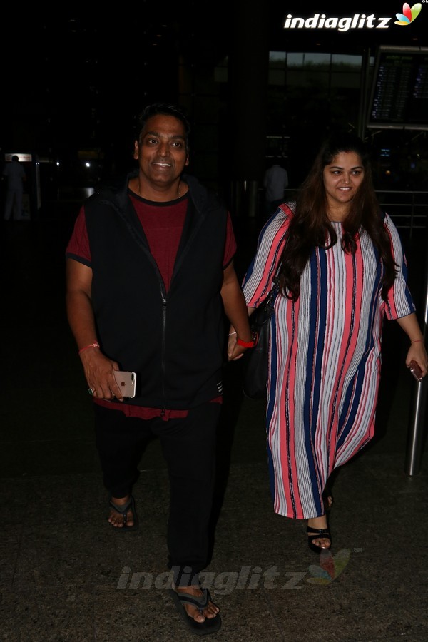 Ganesh Acharya With Wife Spotted at Airport