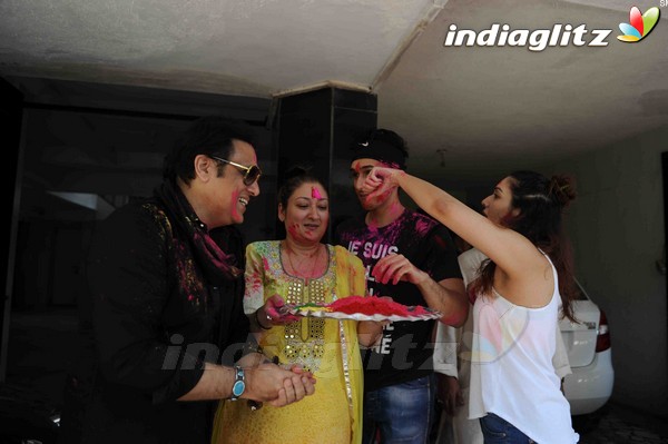 Govinda Celebrates Holi With His Family