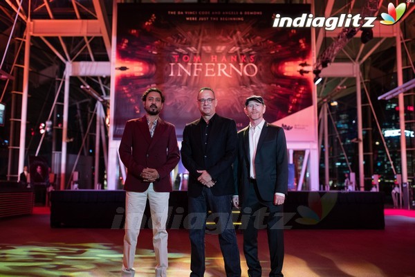 Irrfan Khan, Tom Hanks, Ron Howard at Red Carpet of 'Inferno'