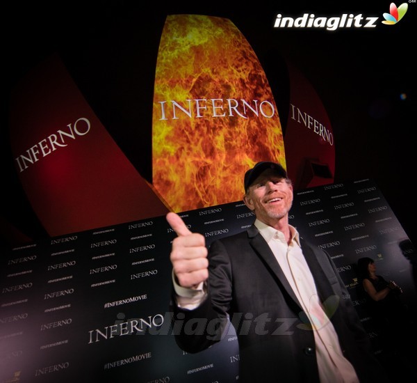 Irrfan Khan, Tom Hanks, Ron Howard at Red Carpet of 'Inferno'