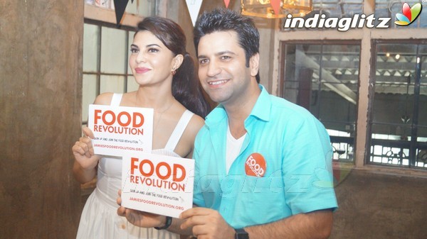 Jacqueline Fernandez and Chef Jamie Oliver Spread Awareness About Child Nutrition