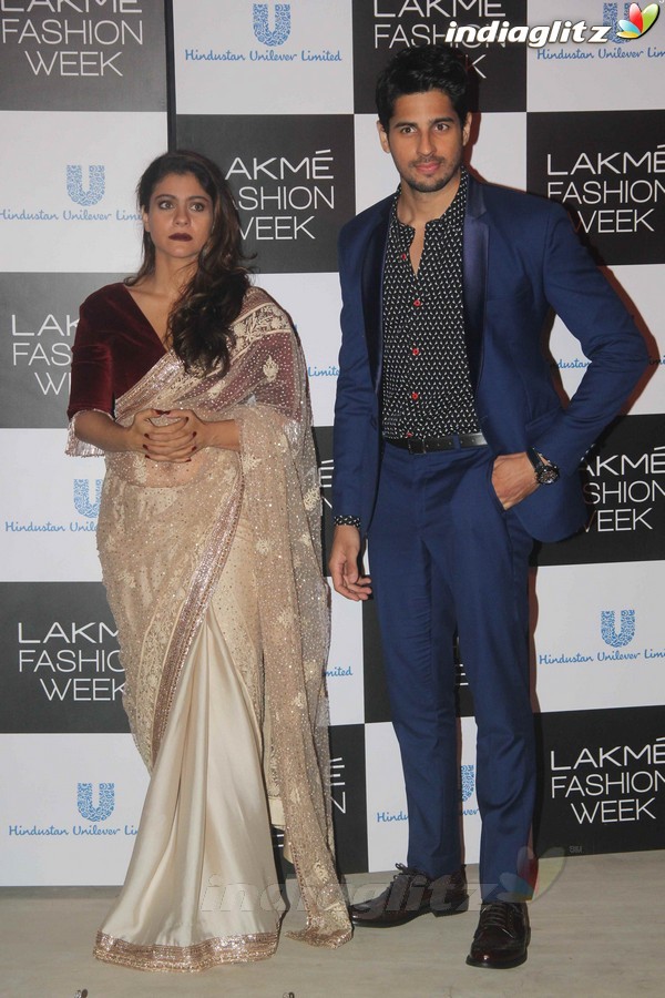 Kajol, Sidharth Malhotra at Lakme Fashion Week 2016 Curtain Raiser Event