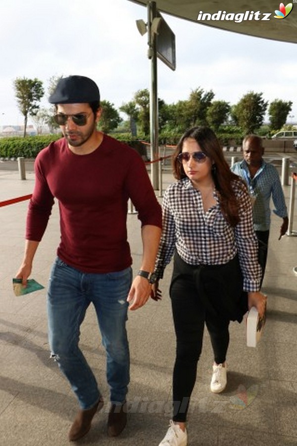 Varun Dhawan With His Girlfriend Spotted at Airport