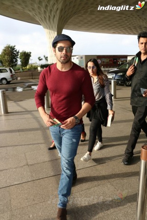 Varun Dhawan With His Girlfriend Spotted at Airport