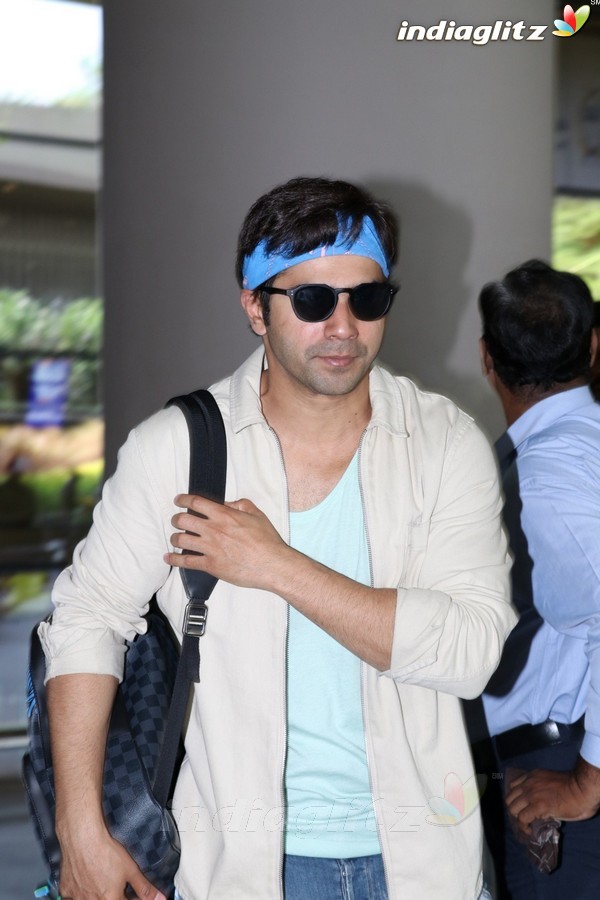 Varun Dhawan With His Mother Spotted at Airport