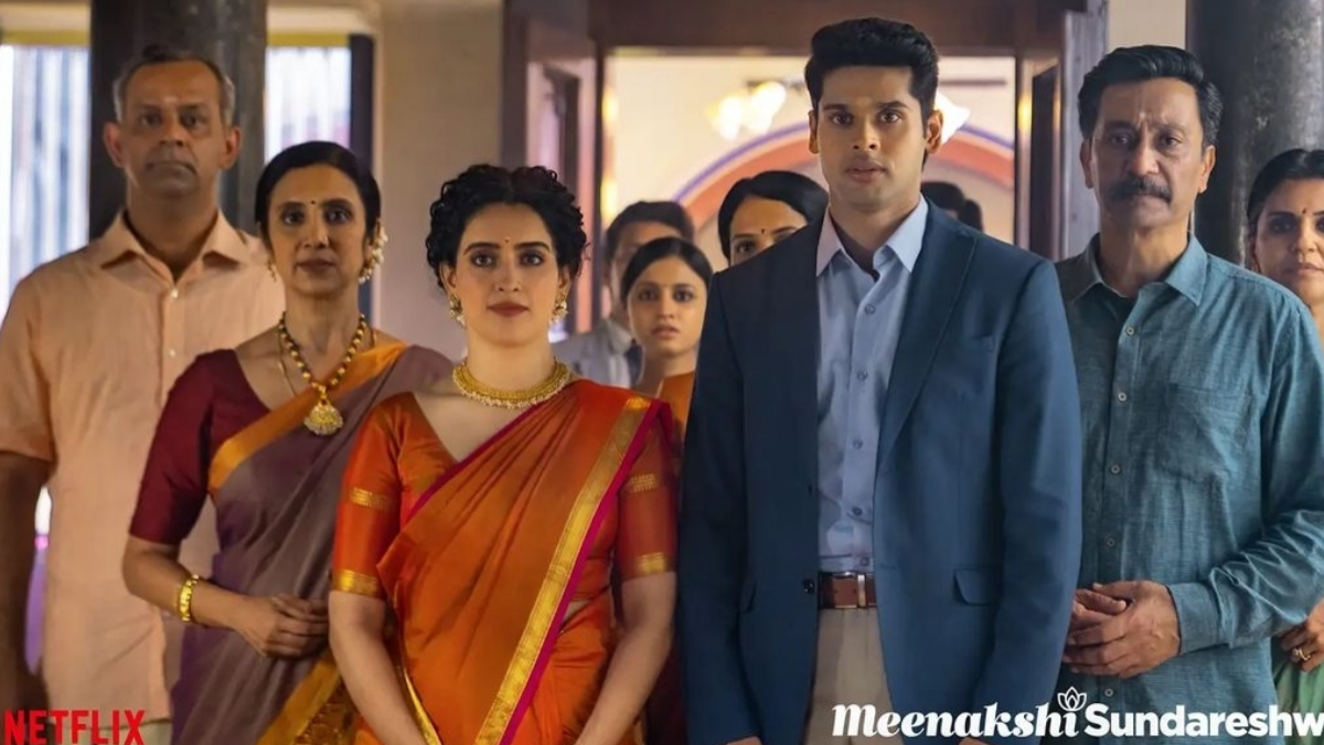 Sanya Malhotra and Abhimanyu Dassani shine as a new age couple in Meenakshi Sundareshwar teaser 