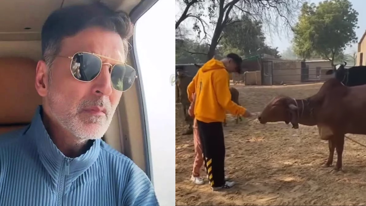 Akshay Kumar is chilling and feeding cows with his daughter Nitara 