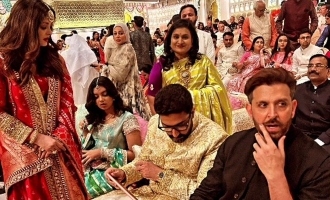 Aishwary Rai Abhishek bachchan spotted at Anant ambani radhika merchant wedding