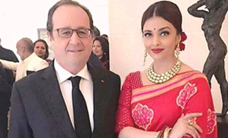 Aishwarya dazzles in red; meets French President Francois Hollande