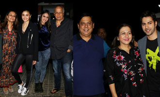 Varun & Alia With Family at 'Badrinath Ki Dulhania' Screening