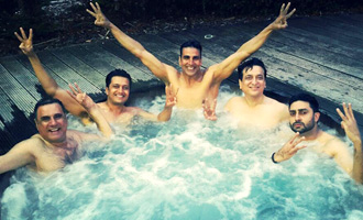 'Housefull 3' boys chilling like villains in a Jacuzzi: See Pic