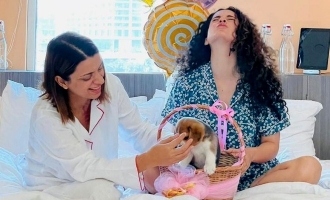 Kangana Ranaut gifts an adorable puppy to her sister on her birthday.