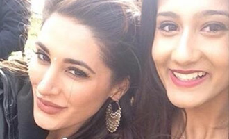 'Housefull 3': Nargis Fakhri poses with a fan on the sets in London