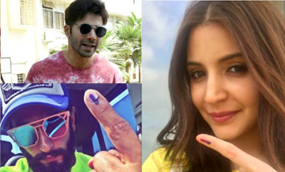 Varun, Anushka, Rekha, Ranveer cast their vote