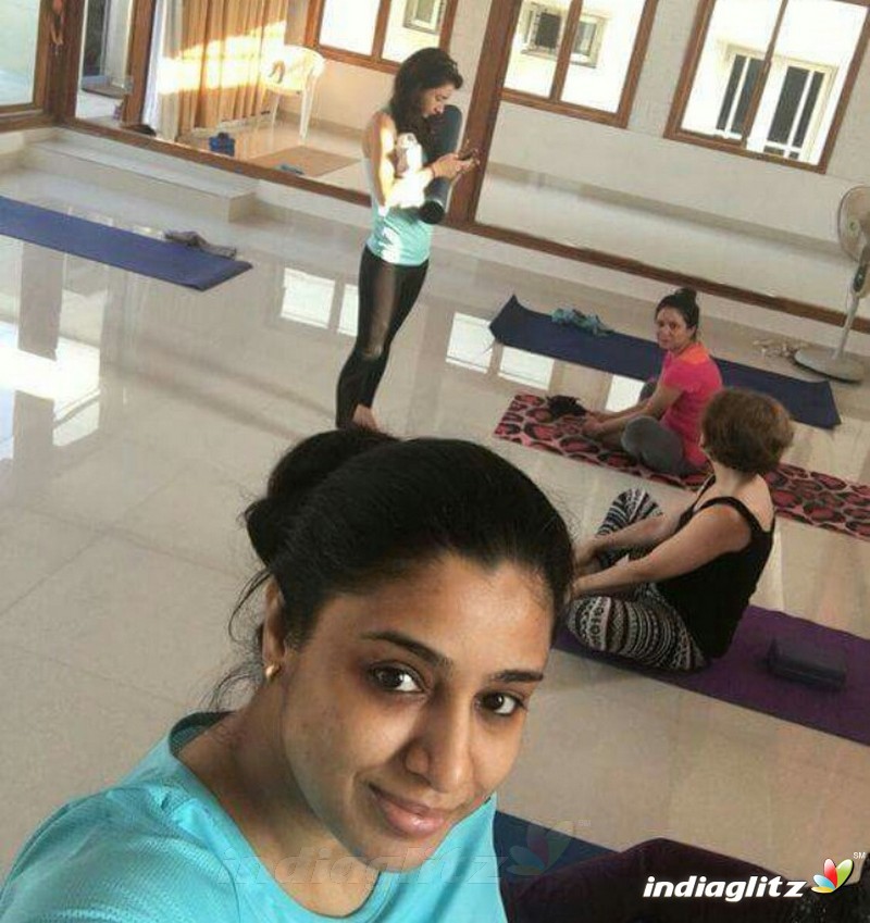 Samyuktha Varma Yoga Practicing