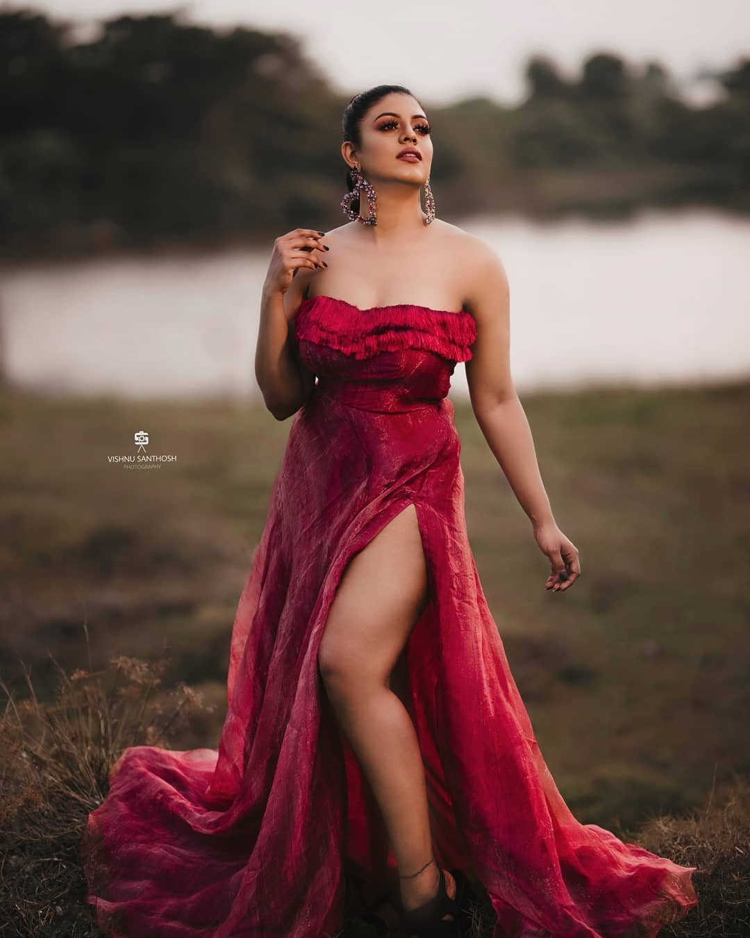 See pics: Actress Ineya looks drop-dead gorgeous in red - Malayalam News - IndiaGlitz.com