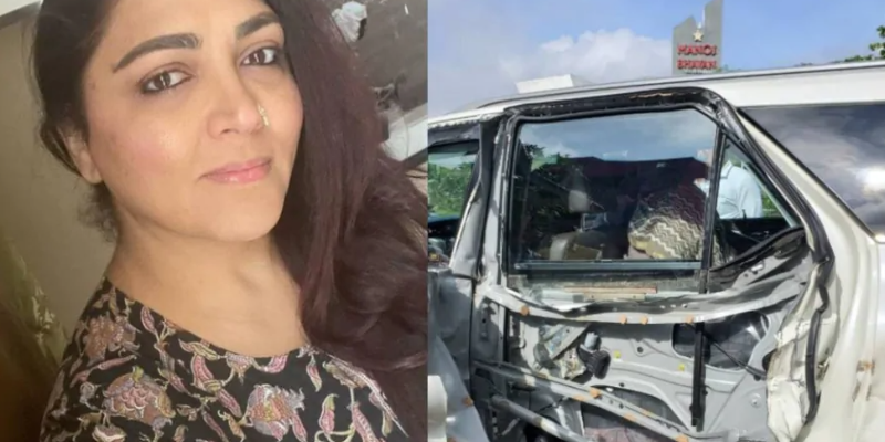 Actress Khushboo met with a car accident