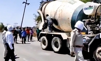 SHOCKING: 18 Migrants travel inside a cement mixer to reach home!