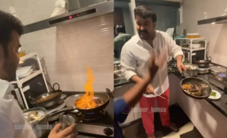 Watch: Mohanlal fries fish; burns his hand!