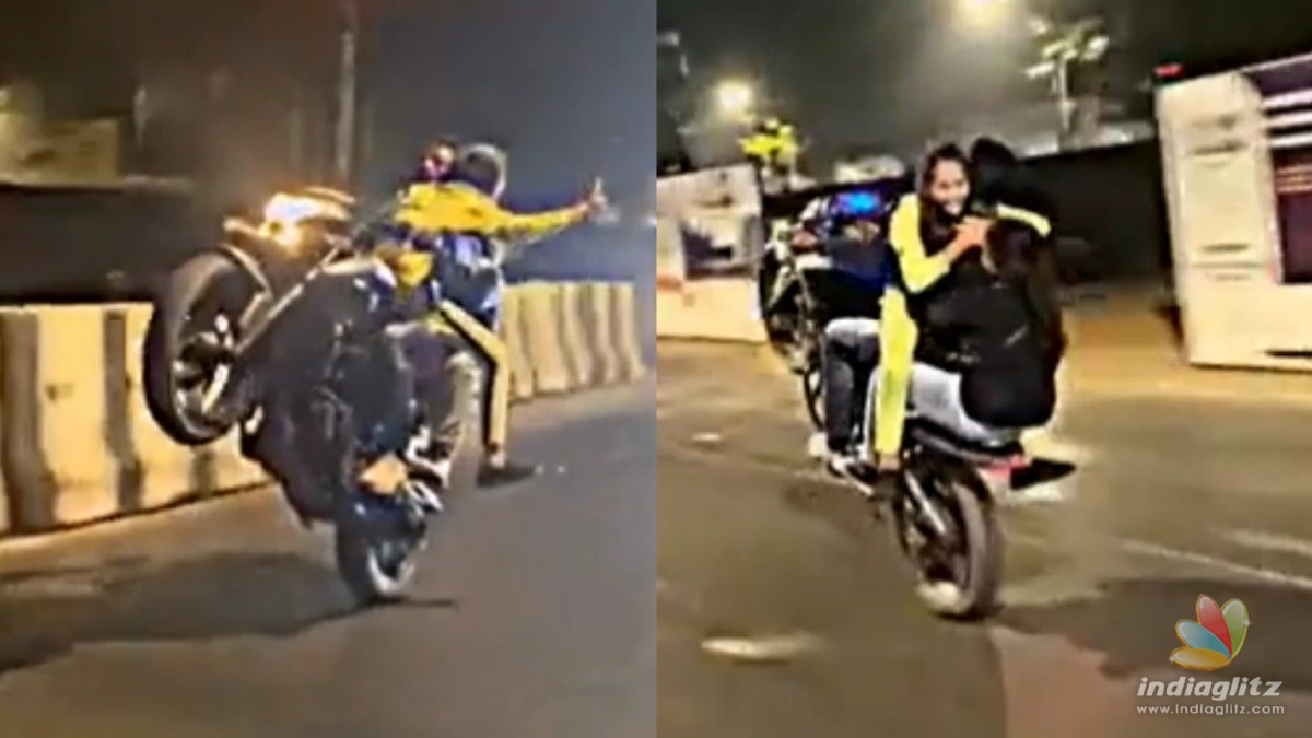 Youngster bike stunt with 2 girls goes viral; gets arrested