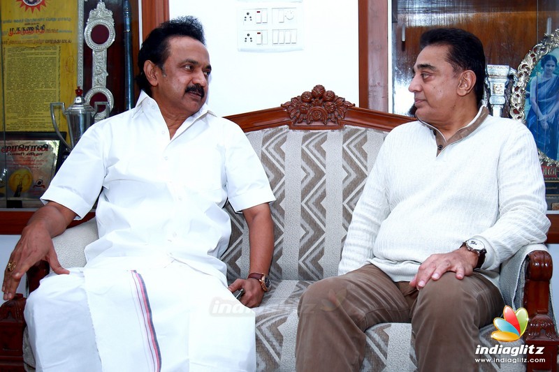 Kamal Haasan's Meeting with M. Karunanidhi and M. K. Stalin