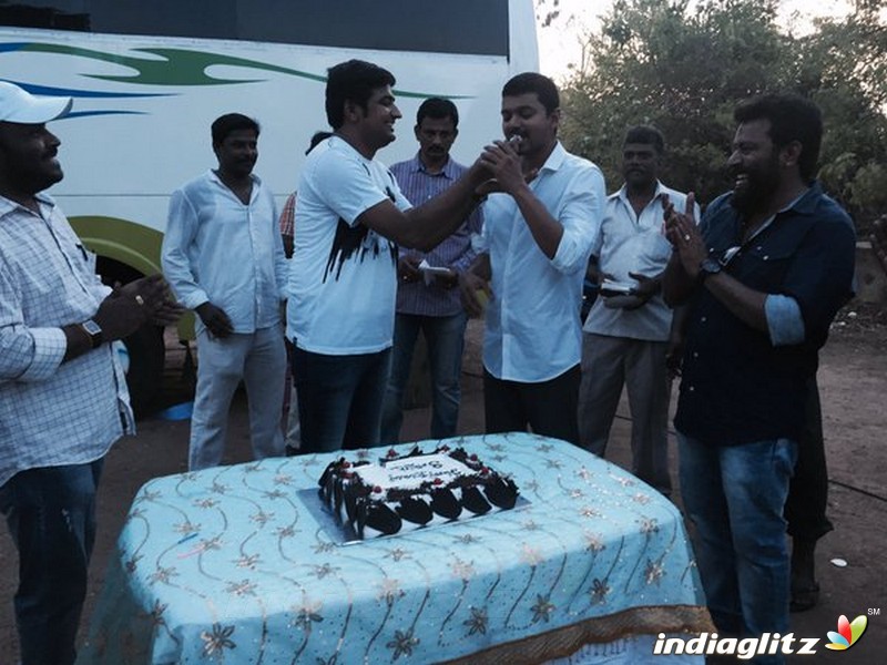 'Vijay 60' team celebrates Sathish's Birthday
