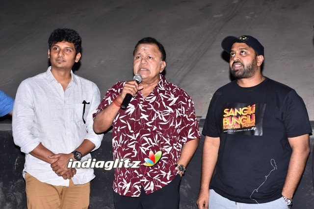 Sangili Bungili Kadhava Thorae Team at Carnival Cinemas Dindigul
