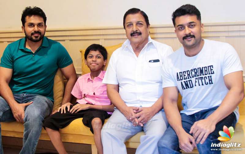 Suriya and his family met the special child KV Dinesh today