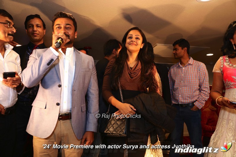 Surya and Jyothika at 24 Movie USA Premier Show