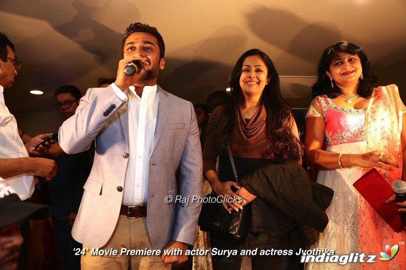 Surya and Jyothika at 24 Movie USA Premier Show