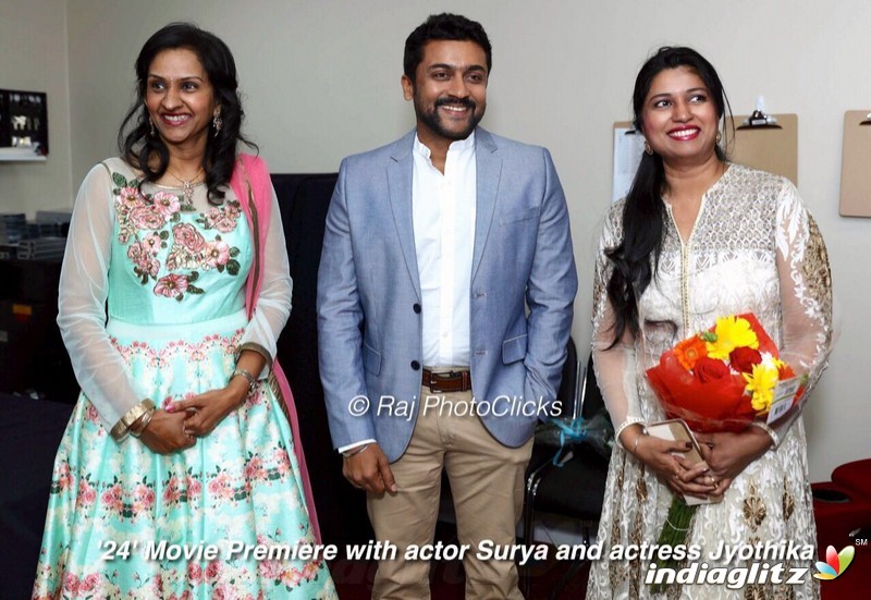 Surya and Jyothika at 24 Movie USA Premier Show