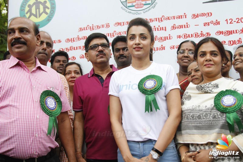 Trisha lend her support to end all forms of child labour