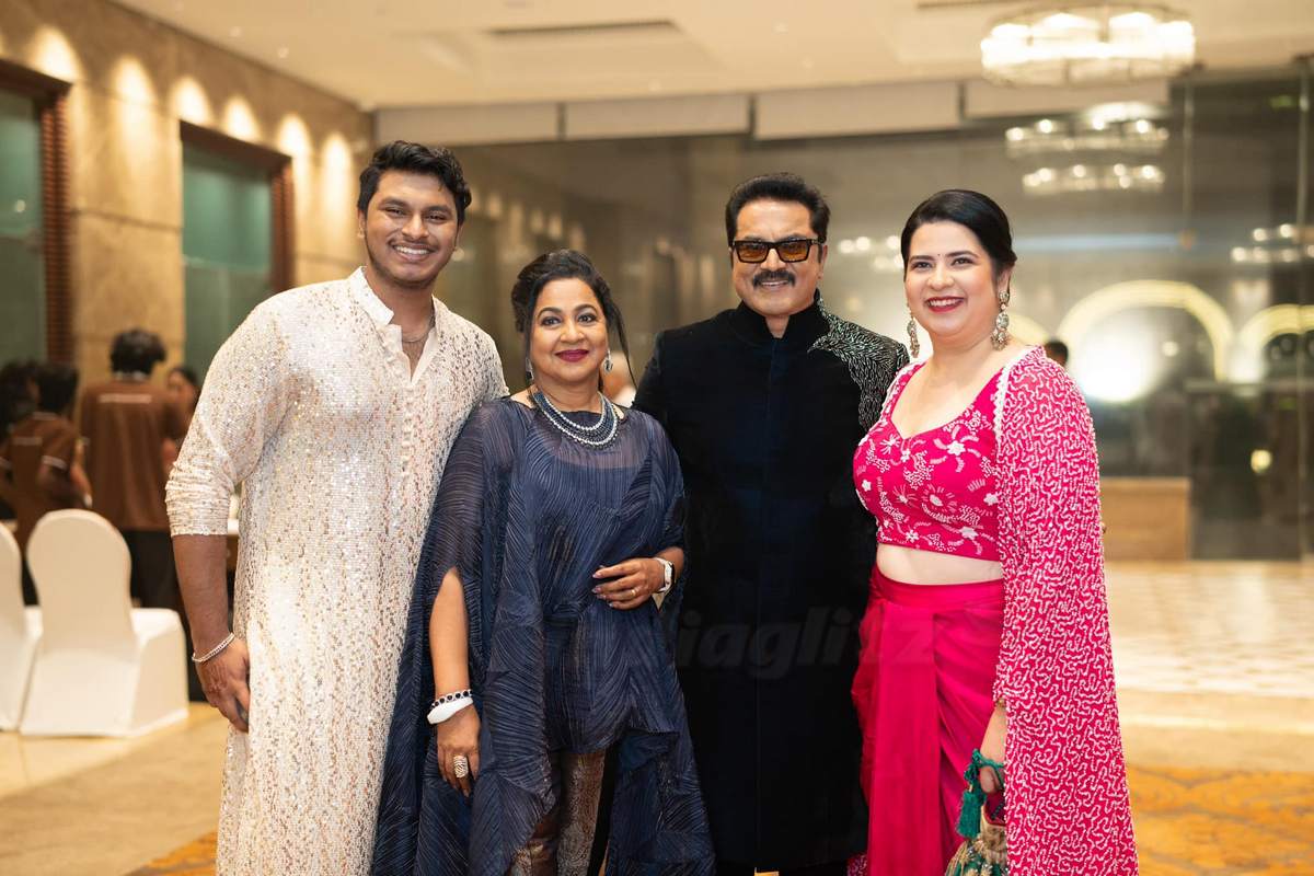 Celebrities attended the Varalaxmi Sarathkumar Nicholai Sachdeva VNSangeeth held at Tajcoromandel