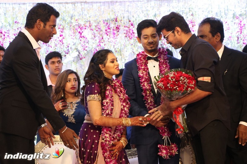 Vijay at Vishal's Sister Aishwarya Wedding Reception