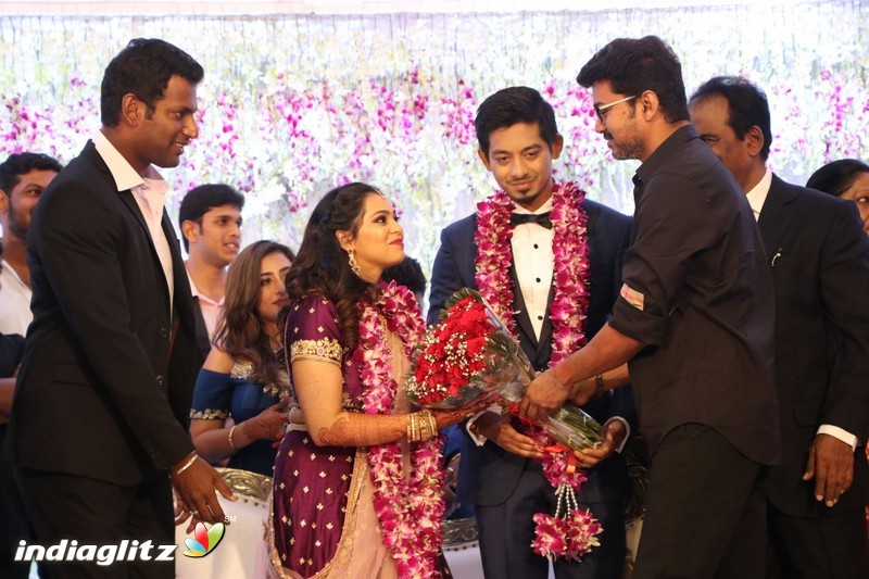 Vijay at Vishal's Sister Aishwarya Wedding Reception