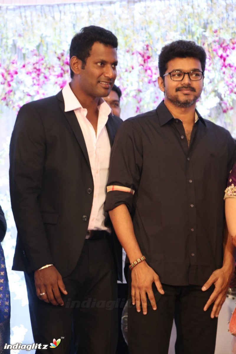 Vijay at Vishal's Sister Aishwarya Wedding Reception