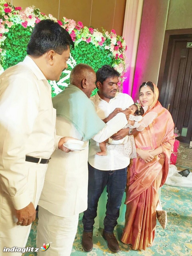 Ilayaraja blessing Yuvan Shankar Raja's newborn baby