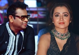 Trisha's fangirl moment with Isai Puyal AR Rahman at the 'Ponniyin Selvan' pre-release event!