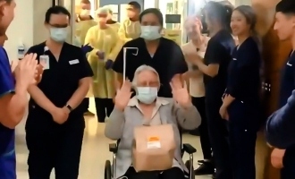 94 years woman gets warm sendoff after corona recovery!