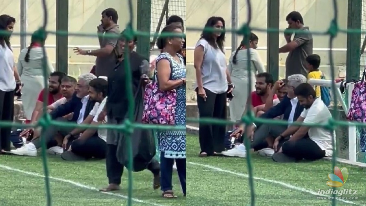 Ajith Kumar delights his fans by enjoying a football match next day after his surgery!