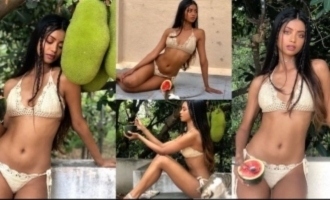 Young actress shoots bikini pics on her home terrace raises summer heat