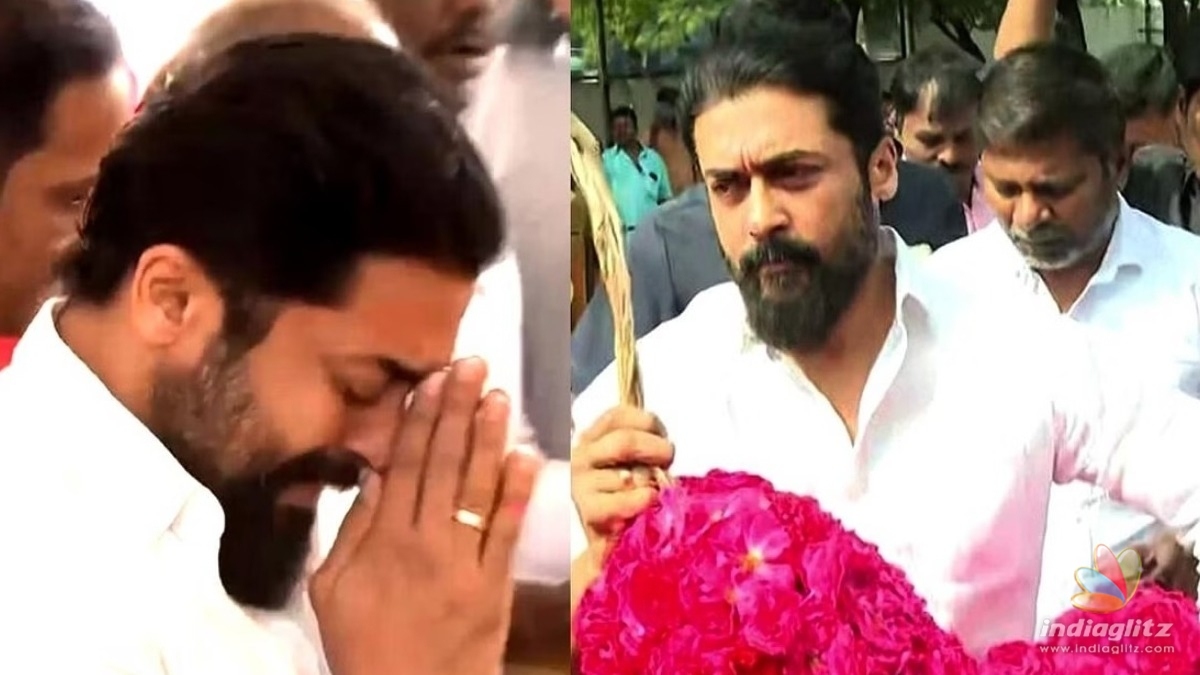 Suriya visits Captain Vijayakanthâs memorial and breaks down in tears - Viral video