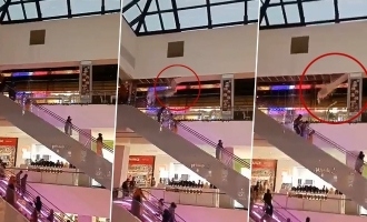 chennai vr mall ceiling collapses heavy rain escalator video goes viral anna nagar