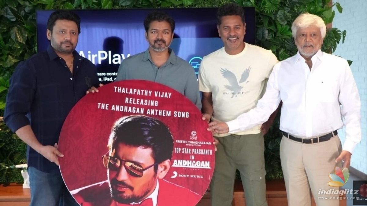 Top Star Prashanthâ€™s vibe song, â€˜Andhagan Anthem,â€™ launched by Thalapathy Vijay!