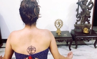 Actress Abhirami Lord Shiva tattoo on back Leo Thalapathy Vijay Lokesh Kanagaraj Trisha