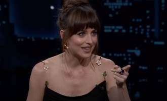 Dakota Johnson Keeps Cool Amid Dress Drama on Jimmy Kimmel